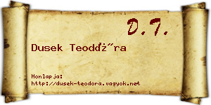 Dusek Teodóra névjegykártya